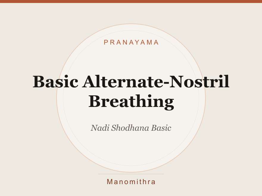 Basic Alternate-Nostril Breathing (Nadi Shodhana Basic) — illustration