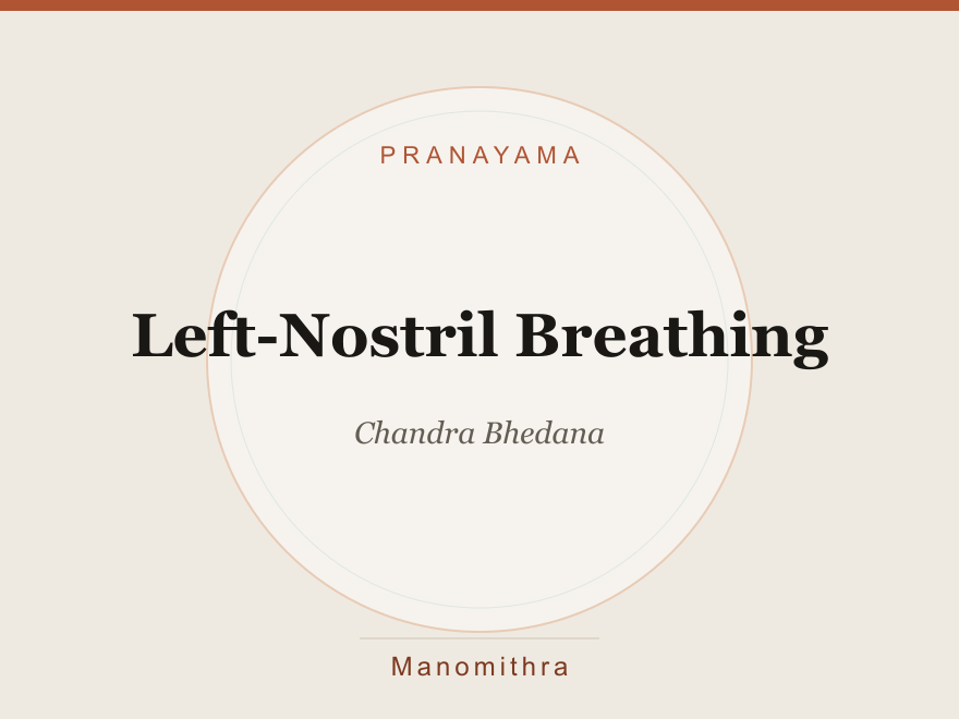 Left-Nostril Breathing (Chandra Bhedana) — illustration